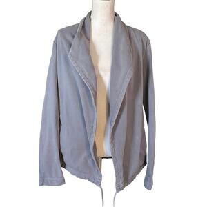 Standard James Perse Size 3 US L French Terry Open Front Drawstring Hem Cardigan